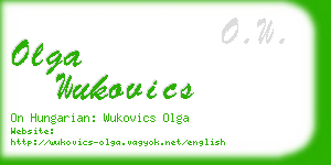 olga wukovics business card